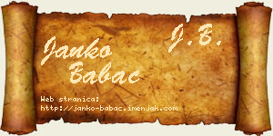 Janko Babac vizit kartica